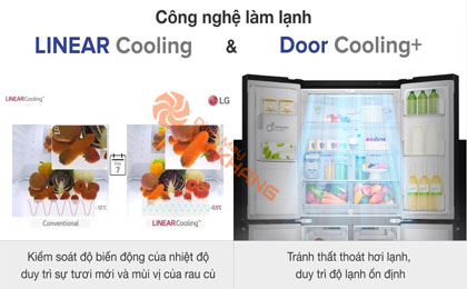 Tủ lạnh LG Inverter 496 lít GR-X22MB - Liner Cooling & Dỏo Cooling+