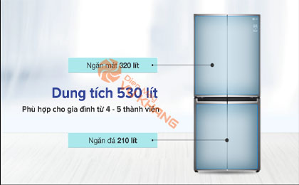 Tủ lạnh LG Inverter 530 lít GR-B53PS - Dung tích sử dụng