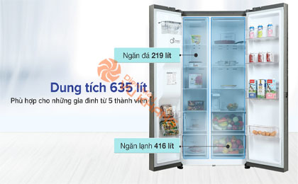 Tủ lạnh LG Inverter 635 Lít GR-D257JS - Dung tích sử dụng