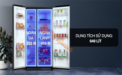 Tủ lạnh LG Inverter 649 Lít GR-B257WB - Ngăn lạnh và ngăn đá