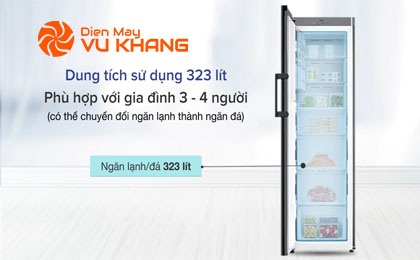 Tủ lạnh Samsung Inverter 323 lít RZ32T744535/SV - Dung tích sử dụng 323 lít phù hợp với gia đình từ 3 4 thành viên