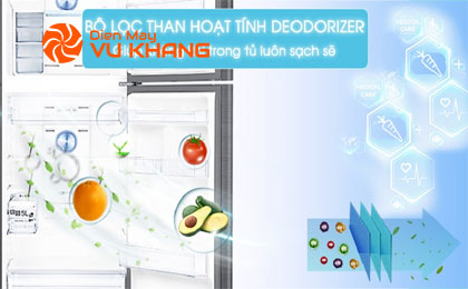 Lọc sạch không khí với bộ lọc than hoạt tính Deodorizer - Tủ lạnh Samsung Inverter 360 lít RT35K5982BS/SV