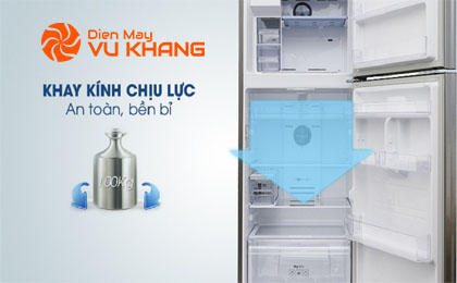 Yên tâm tích trữ thực phẩm với khay kính chịu lực lớn - Tủ lạnh Samsung Inverter 360 lít RT35K5982S8/SV