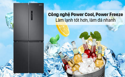 Tủ lạnh Samsung Inverter 488 lít RF48A4000B4/SV - Công nghệ làm lạnh Power Cool, làm đá Power Freeze