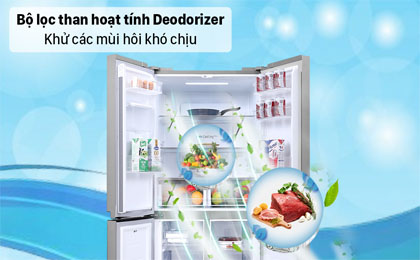 Tủ lạnh Samsung Inverter 488 lít RF48A4010M9/SV - Bộ lọc than hoạt tính Deodorizer