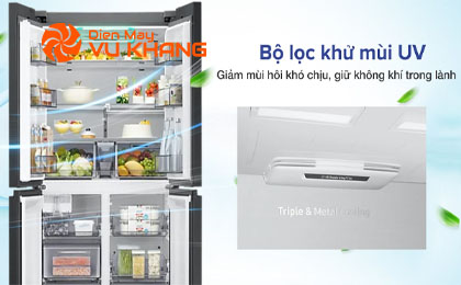 Tủ lạnh Samsung Inverter 599 lít RF60A91R177/SV - Khử mùi diệt khuẩn, đảm bảo vệ sinh với bộ lọc khử mùi UV 