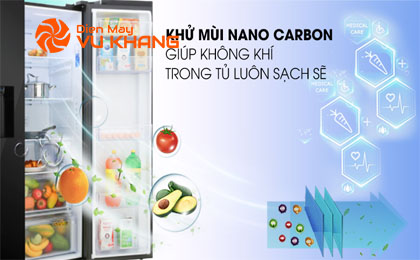 Lọc sạch không khí với bộ lọc than hoạt tính - Tủ lạnh Samsung Inverter 617 lít RS64R53012C/SV