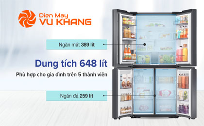 Tủ lạnh Samsung Inverter 648 lít RF59C766FB1/SV - Dung tích sử dụng