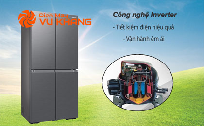 Tủ lạnh Samsung Inverter 649 lít RF59C700ES9/SV - Công nghệ Inverter tiết kiệm điện hiệu quả và vận hành êm ái