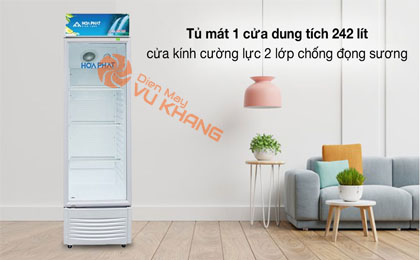 Gọn đẹp - Tủ mát Hòa Phát 242 Lít HSC 600F1R1