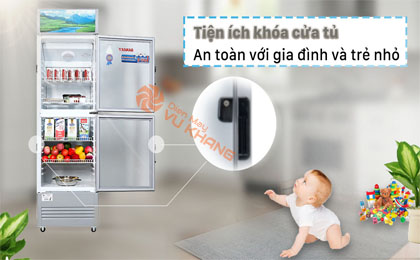 Tủ Mát Sanaky 340 lít TM.VH408WL - Khóa an toàn