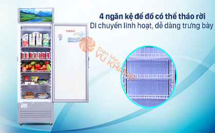 Tủ Mát Sanaky Inverter 290 lít TM.VH358K3L - Ngăn kệ có thể linh hoạt