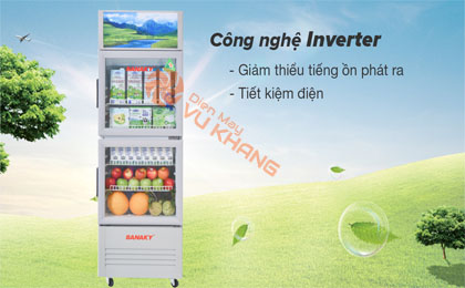 Tủ Mát Sanaky Inverter 340 lít VH-408W3L - Công nghệ Inverter giúp tiết kiệm điện, vận hành êm ái 