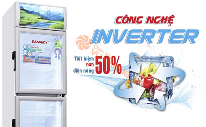 tủ mát sanaky inverter 2 cánh trên dưới 210 lít